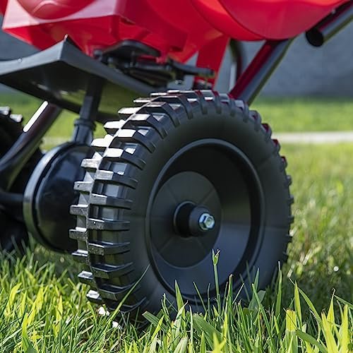 EarthWay 2030 Single 65 LB (29 KG) Capacity Commercial Walk-Behind Broadcast Spreader for Grass, Fertilizer, Seeds — Includes Side Spread Control, Even Spread, Poly Tires