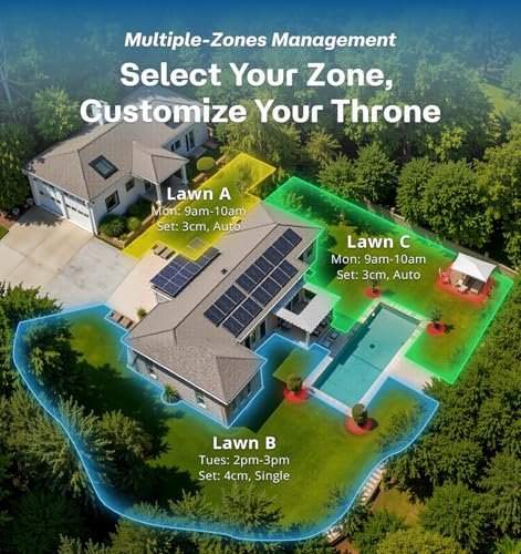 RoboUP T1200Pro Robot Lawn Mower Wire Free - RTK+Vision Mapping, AI Obstacle Avoidance, UP to 0.37 Acre, APP Control, Multi-Zone Management, Automatic Robotic Lawnmower (T1200Pro 2025)