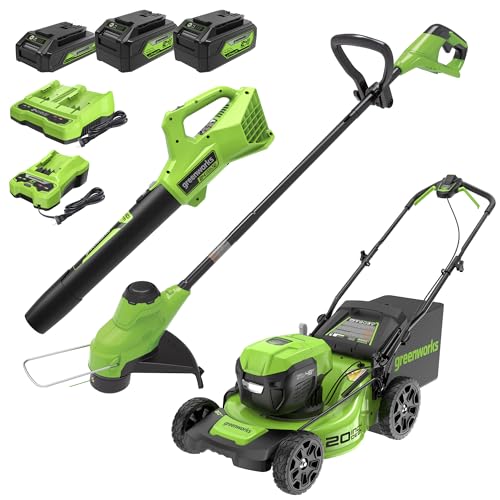Greenworks 48V (2x24V) Electric Lawn Mower Combo Kit: 20