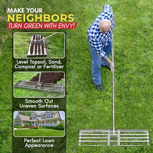 Level King Pro Superior Lawn Leveling Rake 36''x10'' - High Grade Levelawn Tool for Unparalleled Heavy Duty Lawn Care - Reliable, Robust Lawn Leveling Tool for The Creation of Impeccable Lawns