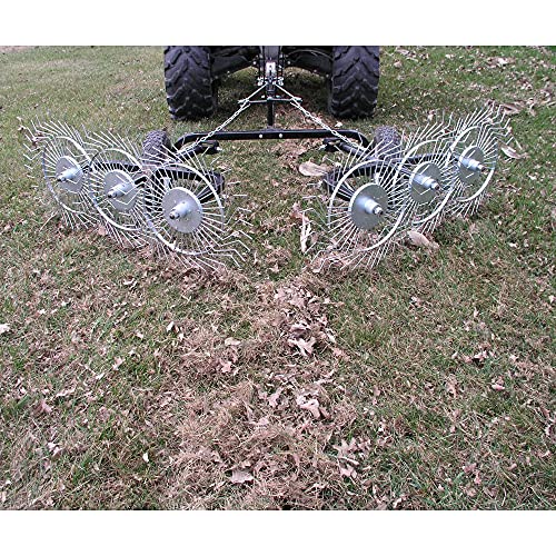 Yard Tuff Acreage Rake, Steel Tow Behind Dethatcher for Lawn & Garden, 60 Inch