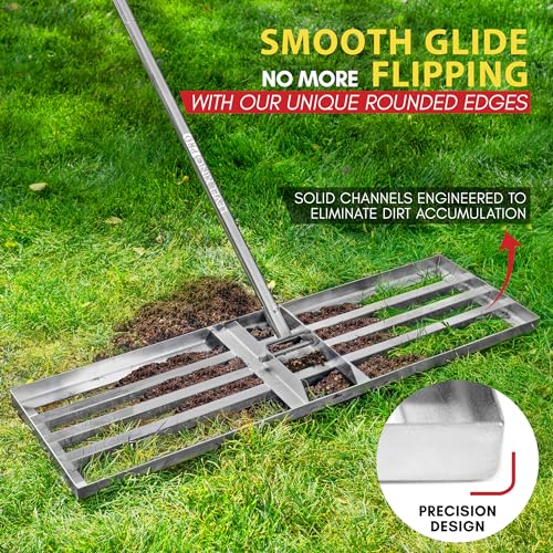 Level King Pro Superior Lawn Leveling Rake 36''x10'' - High Grade Levelawn Tool for Unparalleled Heavy Duty Lawn Care - Reliable, Robust Lawn Leveling Tool for The Creation of Impeccable Lawns