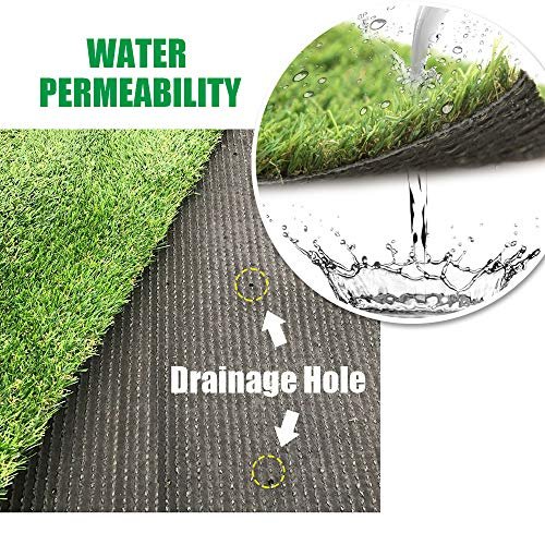 Conscience Trading Artificial Grass Turf Rug 15x20ft Fake Grass Carpet Synthetic Lawn Maintenance Free for Yard,Patio,Balcony,Pet Mat,Indoor Outdoor Decor, Green