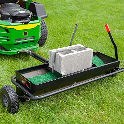 Brinly AS2-40BH-P Tow Behind Combination Aerator Spreader with Weight Tray, 40-Inch, Flat Black