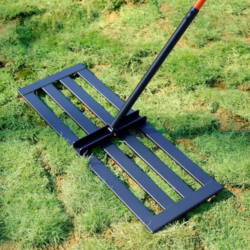 Lawn Leveling Rake-Lawn Leveling Tool-30” x 10” Ground Plate-78” Extra Long Handle for Yard Garden Lawn