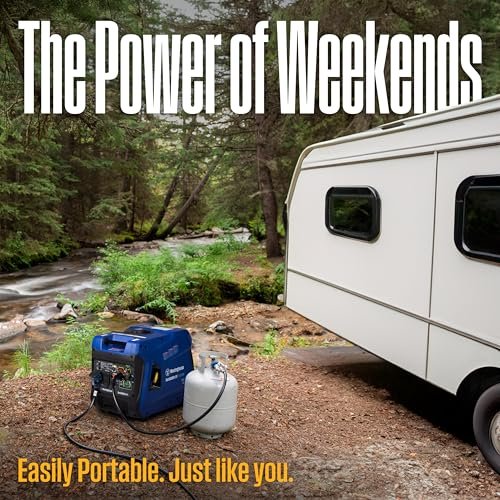 Westinghouse 5000 Peak Watt Super Quiet Dual Fuel Portable Inverter EFI Generator, Remote Electric Start, Gas & Propane Powered, RV Ready, CO Sensor, Parallel Capable
