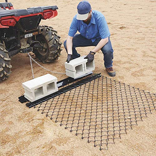 Yard Tuff Steel Drag Harrow/Field Leveler for ATV, UTV & Tractor with Front Tray, 5' x 4'