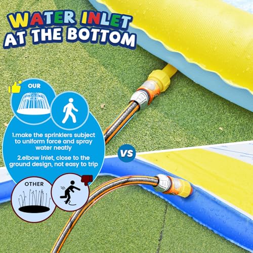 ODOSOLA 16ft Large Splash Pad for Kids Ages 4-8, Non-Slip Baby Splash Pads for Toddlers, Oversized Kids Sprinklers for Yard, Heavy Duty Kid Pools Water Toys for Outdoor Family, Friends Summer Fun