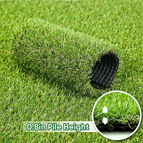 Conscience Trading Artificial Grass Turf Rug 15x20ft Fake Grass Carpet Synthetic Lawn Maintenance Free for Yard,Patio,Balcony,Pet Mat,Indoor Outdoor Decor, Green