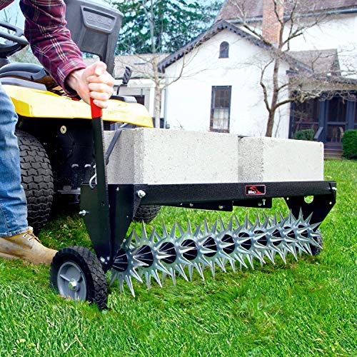 Brinly SAT2-40BH-P Tow Behind Spike Aerator with Transport Wheels, 40