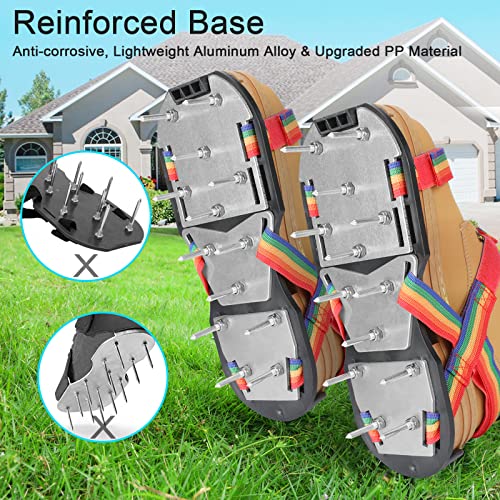 DenForste Lawn Aerator Shoes for Grass - Pre-Assembled Grass Aerator Shoes for Lawn - Soil Yard Aerator Tool for Aerating Patio Garden, Colorful