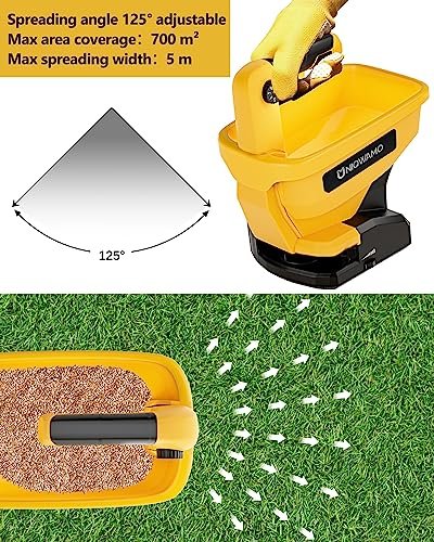 Uniqwamo Handheld Power Spreader Compatible for Dewalt 20V/60V Li-ion Battery, Available Year-Round, Grass Seeds, Rock Salt (Battery not Included)