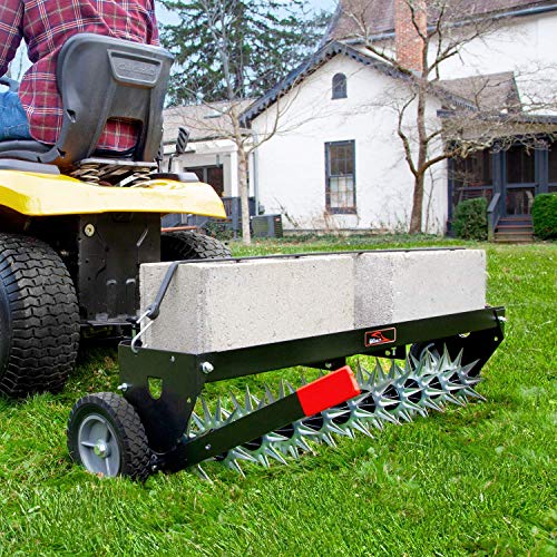 Brinly SAT2-40BH-P Tow Behind Spike Aerator with Transport Wheels, 40