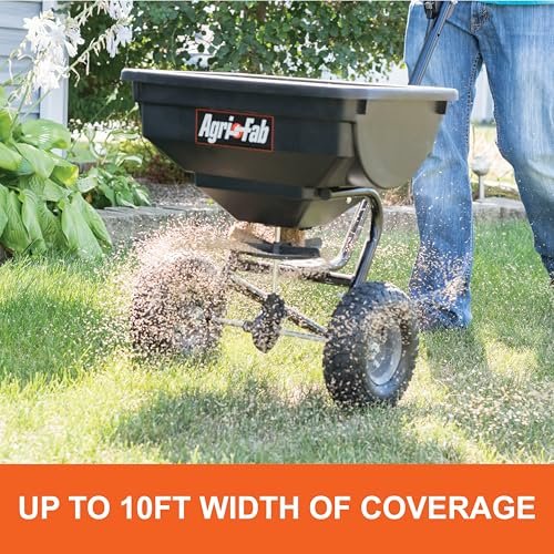 Agri-Fab 45-0531-AMZ 85lb Push Deluxe Broadcast Spreader for Seed,Fertilizer; Walk Behind with Easy to use Cable Control