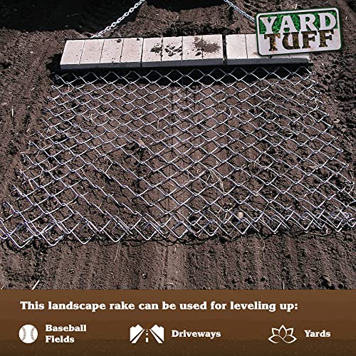 Yard Tuff Steel Drag Harrow/Field Leveler for ATV, UTV & Tractor with Front Tray, 5' x 4'