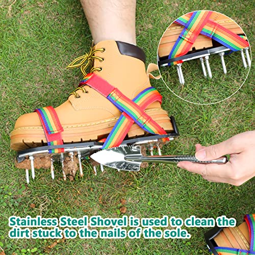 DenForste Lawn Aerator Shoes for Grass - Pre-Assembled Grass Aerator Shoes for Lawn - Soil Yard Aerator Tool for Aerating Patio Garden, Colorful
