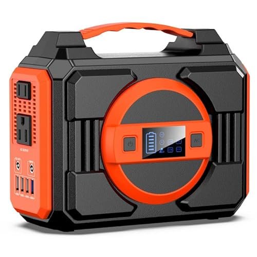 Portable Power Station Bank 300W Rated(600W Peak),220Wh Solar Powered Power Bank with 2 AC Outlet 110V Pure Sine Wave, 60000mAh Power Bank Lithium Battery Pack for Home Outdoor Camping Emergency
