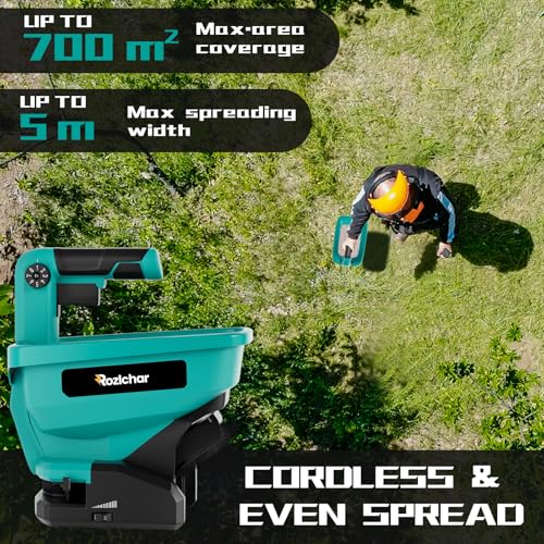 Rozlchar Power Spreader Compatible for Makita 18V Battery, Seed Spreader for Year-Round, Covers Up to 5,000 sq. ft.(Tool Only)