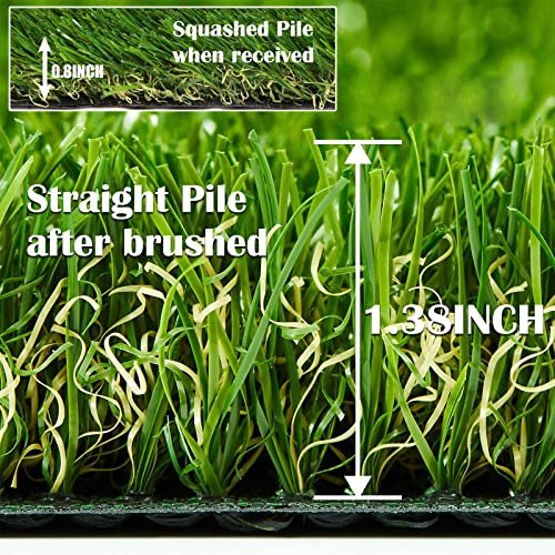 ZGR Artificial Garden Grass 3 ft x 5 ft (15 Square ft) Premium Lawn Turf, Realistic Fake Grass, Deluxe Synthetic Turf, Thick Pet Turf, Perfect for Carpet Doormat Indoor/Outdoor Landscape, Non Toxic