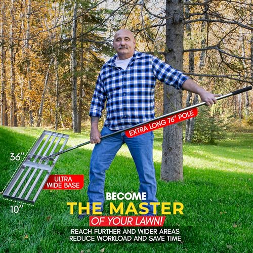 Level King Pro Superior Lawn Leveling Rake 36''x10'' - High Grade Levelawn Tool for Unparalleled Heavy Duty Lawn Care - Reliable, Robust Lawn Leveling Tool for The Creation of Impeccable Lawns
