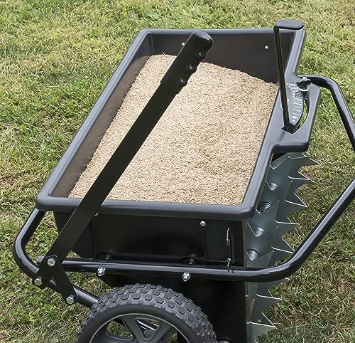 Agri-Fab 45-0543-AMZ 100 lb. Tow-Behind Lawn & Garden Spiker/Seeder/Drop Spreader for Seed,Fertilizer, Salt, Ice Melt; Designed to Pull Behind Lawn & Garden Tractors