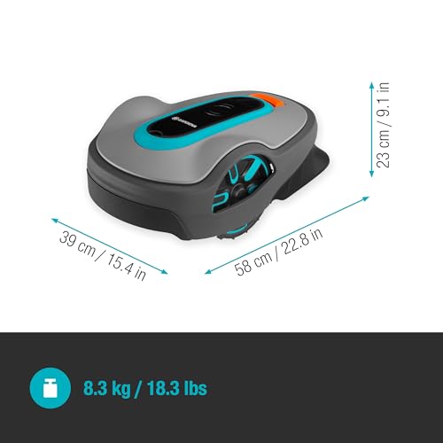 GARDENA 15101-20 SILENO Life - Automatic Robotic Lawn Mower, with Bluetooth app and Boundary Wire, one of The quietest in its Class, for lawns up to 8100 Sq Ft, Made in Europe, Grey