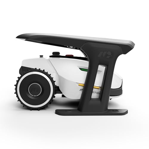 YUKA 2000 Robot Lawn Mower with Garage Standard, Reception 0.5 Acre,Max. 0.6 Acre, Ultrasense AI Vision & RTK, Auto Mapping & App Control,45% Slope,Dual Cutting Discs, 20 Mowing Zones