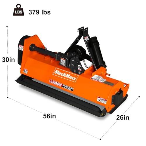 MechMaxx 48'' inch PTO Powered 3 Point Standard Duty Flail Mower for 15-35hp Tractor, Model EFS48