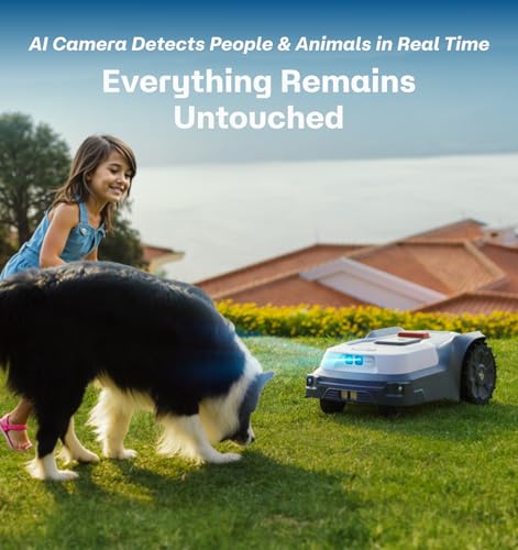 RoboUP Robot Lawn Mower Boundary Wire-Free T1200Pro 2025 Version, Unlimited Mowing Zones, Customized Mowing Setting, RTK+ Real-time AI Vision Navigation and Obstacle Avoidance