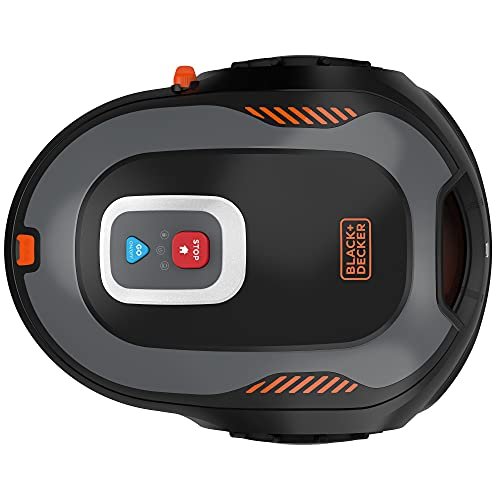 Black+Decker BCRMW121 robotic lawnmower (compact cordless lawn mower for lawns up to 500 m², 18 cm cutting width, 15 - 60 mm cutting height, up to 30 tilts, control via Bluetooth app, theft