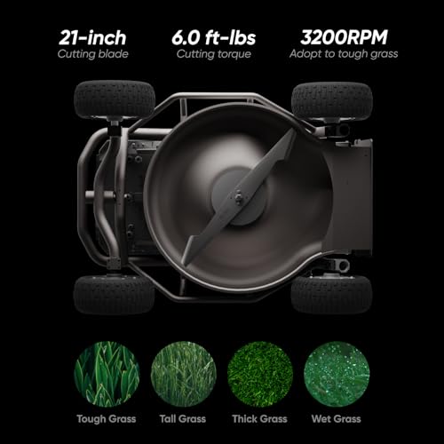 Mowrator Remote Control Lawn Mower S1 4WD 56V12Ah, Multi-Functions RC Lawn Mower with 1.5-4.3 Inch Cutting Height 21 Inch Cutting Width for 75% Slope(37°) for Mowing 0.75 Acres