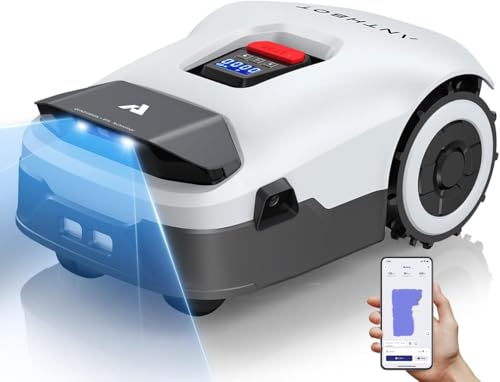 ANTHBOT Genie600 Robot Lawn Mower - NO Wire, Full Band RTK+4-Eye Vision Robotic Lawnmower for 0.23 Acre, Auto Mapping, Multi-Zone Management, Accurate Obstacle Avoidance, Intelligent Path Planning