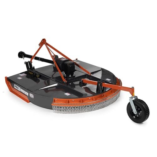 Titan Attachments 6 FT PRO Series Rotary Cutter, for Cat 1 Tractors with Rear 3 Point Hitch, Cast Iron Gear Box with Slip Clutch PTO Shaft, Brush Cutter Attachment, Mulches with Rear Discharge