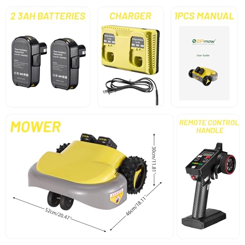 Cordless Remote Control Lawn Mower, Self-Propelled All-Wheel Drive, 45° Slope Climbing, 2