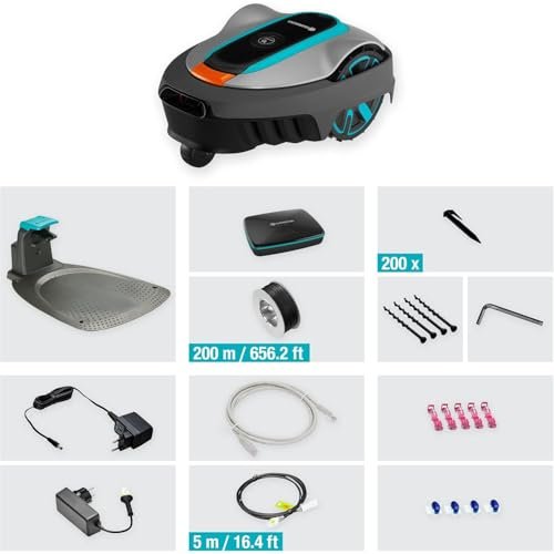 Gardena Sileno City Smart Robotic Lawnmower 600 m² Set: Innovative Lona AI Technology, App Control, SensorControl, for Gradients up to 35 Percent, Includes Smart Gateway, DE Version (19603-60)
