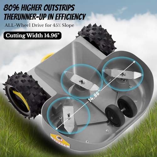 Remote Control Lawn Mower,Battery Powered Electric Lawn Mower Mower,Cut Height 2.0