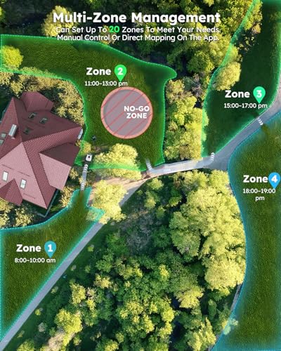 ANTHBOT Genie600 Robot Lawn Mower - NO Wire, Full Band RTK+4-Eye Vision Robotic Lawnmower for 0.23 Acre, Auto Mapping, Multi-Zone Management, Accurate Obstacle Avoidance, Intelligent Path Planning