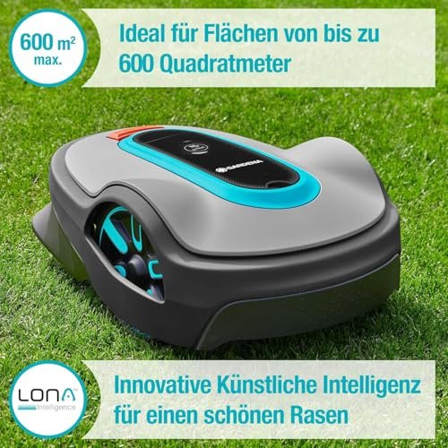 Gardena Sileno City Smart Robotic Lawnmower 600 m² Set: Innovative Lona AI Technology, App Control, SensorControl, for Gradients up to 35 Percent, Includes Smart Gateway, DE Version (19603-60)