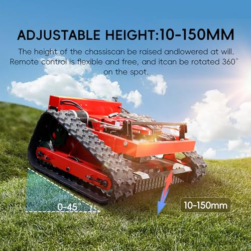 DANWIWEE Remote Control Robotic Lawn Mower, Automatic Track Lawn Mower for 45° Slope, Adjustable Cutting Height, All Terrain Grass Cutter Yard Mower USA Stock