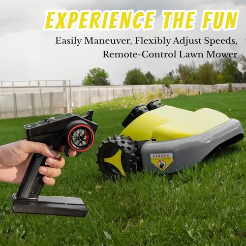 Remote Control Lawn Mower,Battery Powered Electric Lawn Mower Mower,Cut Height 2.0