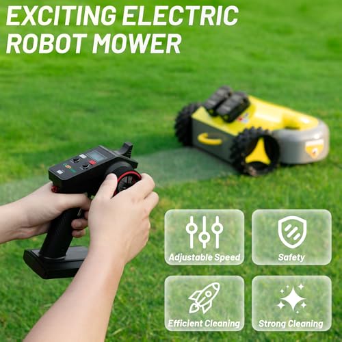 Cordless Remote Control Lawn Mower, Self-Propelled All-Wheel Drive, 45° Slope Climbing, 2