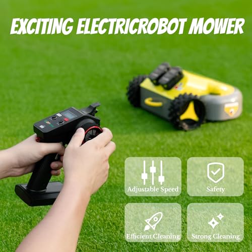 Remote Control Lawn Mower,Battery Powered Electric Lawn Mower Mower,Cut Height 2.0