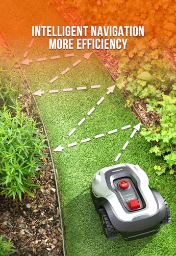 Sunseeker L22 Plus Robotic Lawn Mower 0.6 Acre/ 26,000 Sq.Ft, with Mapping Function and App Control, Only 52 db,Rain Sensor & Boundary Wire, Battery & Charger Included, Black & White