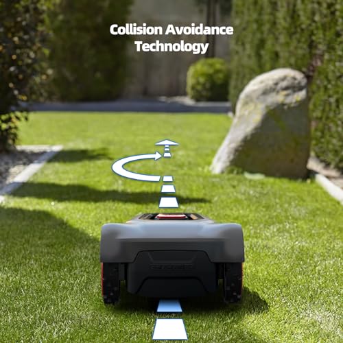 Robotic Lawn Mower with 590ft Boundary Wire for 0.25 Acre (1/4 Acre) Lawns, Auto Mapping & Auto Recharge, APP Control, 45% Slope Capability, Precise Location & Breakpoint Detection, IPX6 Waterproof