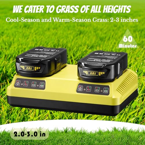 Remote Control Lawn Mower,Battery Powered Electric Lawn Mower Mower,Cut Height 2.0