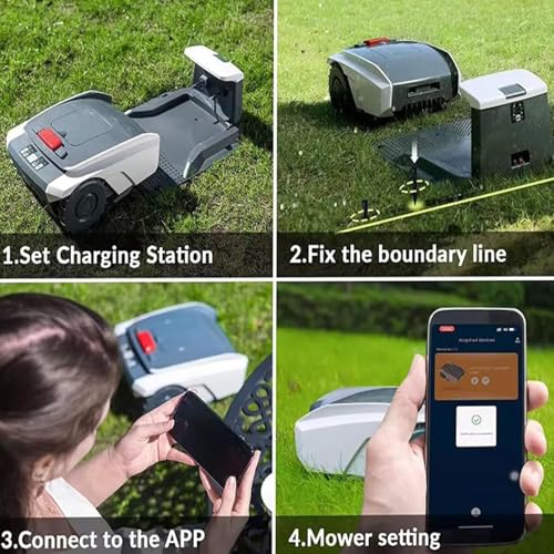 Robot Lawnmower for Gardens up to 1500㎡ 3D Obstacle Avoidance, Intelligent Path Planning, No-Entry Zone Setting, Logical Cutting