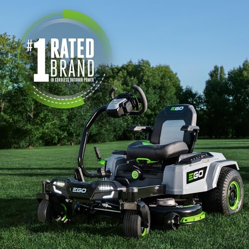 EGO POWER+ ZT4205S 56-Volt 42-Inch Z6 Zero Turn Riding Mower with e-Steerâ„¢ Technology, 4 x 12.0Ah Batteries, 700W Turbo Charger Included Plus 2 Extra BA2800T 5.0Ah Batteries