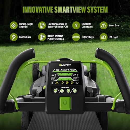 SUNTEK 40V 21-Inch Cordless Electric Lawn Mower, Digi-Brushless Self-Propelled Lawn Mowers, 2 x 4.0Ah Lithium-ion Battery and Rapid Charger Included, APP Compatible, SLM4521- Upgarded
