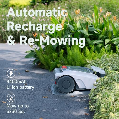Automatic Robot Lawn Mower with GPS Navigation, Mows Up to 1/2 Acre /21,000 Sq.Ft,300% Higher Efficiency of Auto Path Planning,APP Control,GPS Anti-Theft, IPX5
