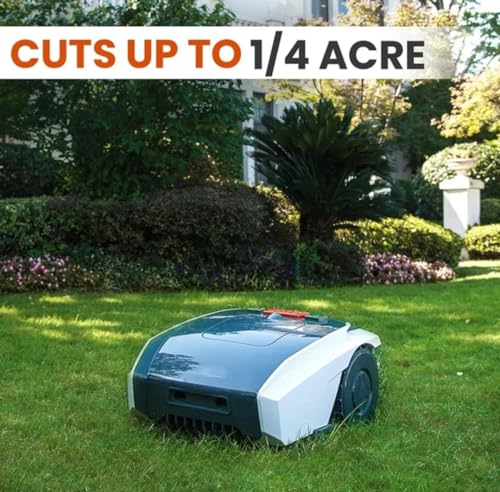 ChargeMate Fully Automatic Intelligent Lawn Mower,Garden Lawn Mower, Lawn Robot, Path Planning, Weatherproof, Safety Protection Device, Automatic Charging, for Lawn/Garden, Gray